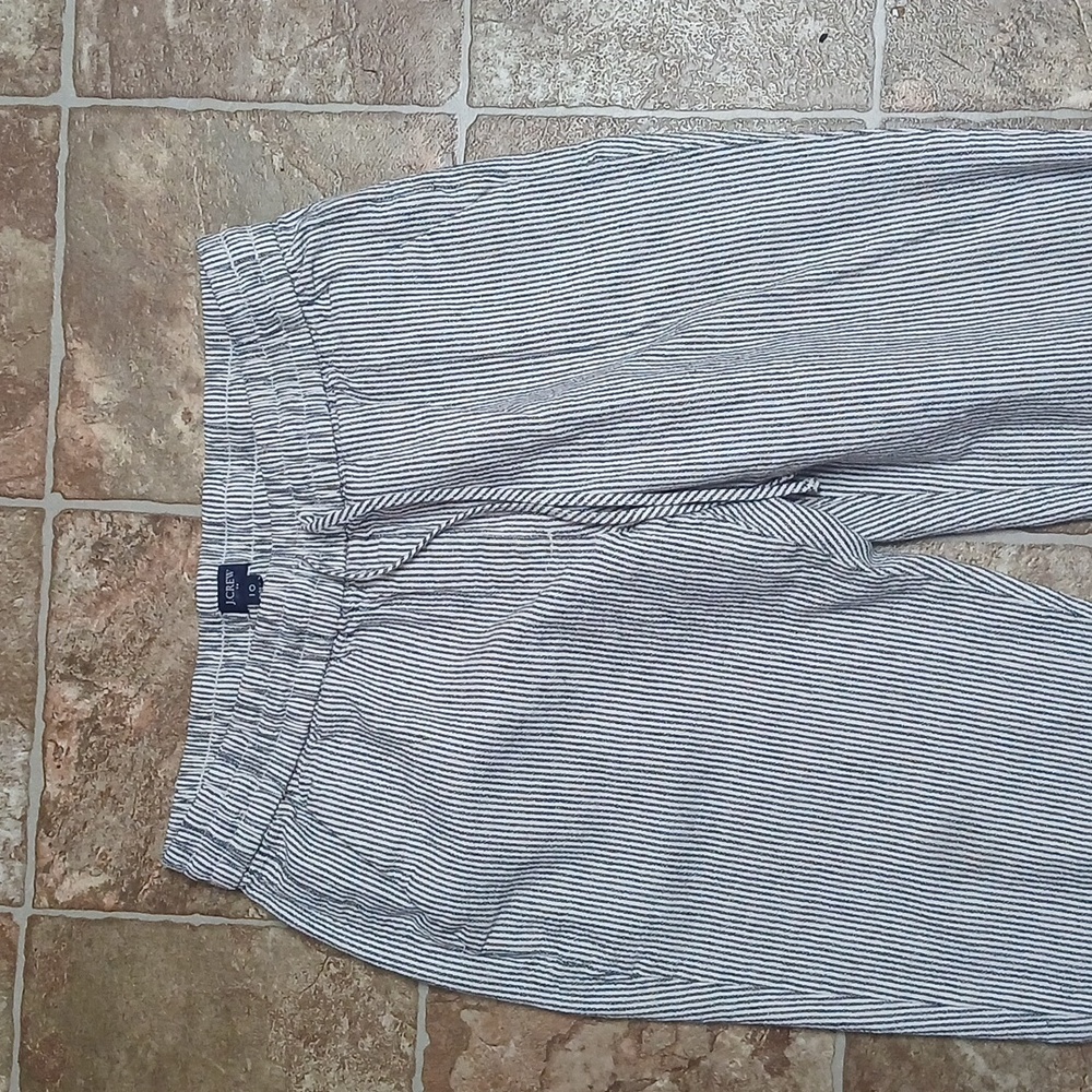 J. Crew Striped Elastic-Waist Women’s Pants - Blue & White